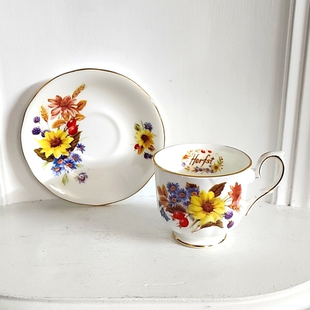 Duchess - Fine Bone China England, porcelain cup and saucer 'Autumn